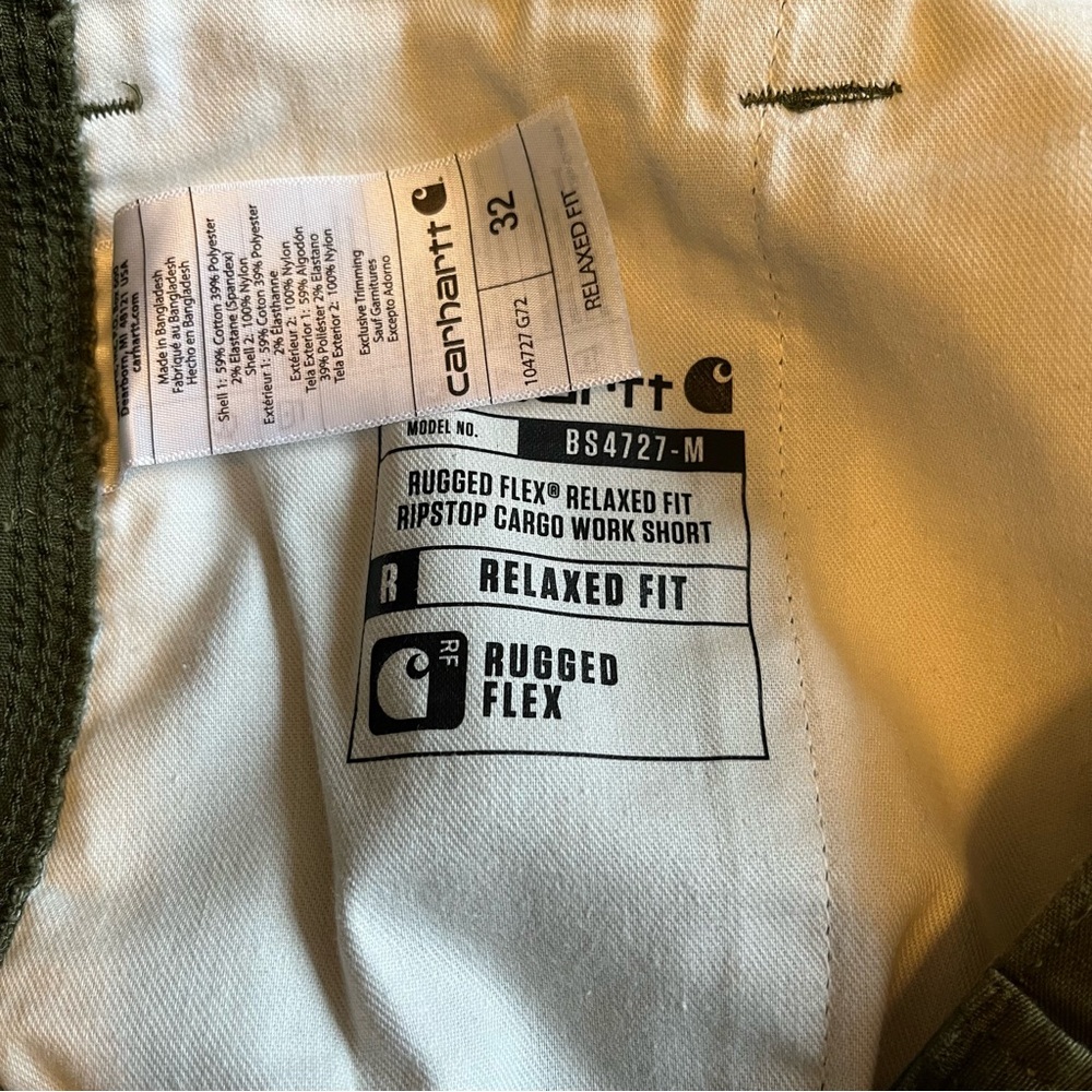 Men's Carhartt BS2747-M Green Cargo Shorts EUC - Picture 3 of 5
